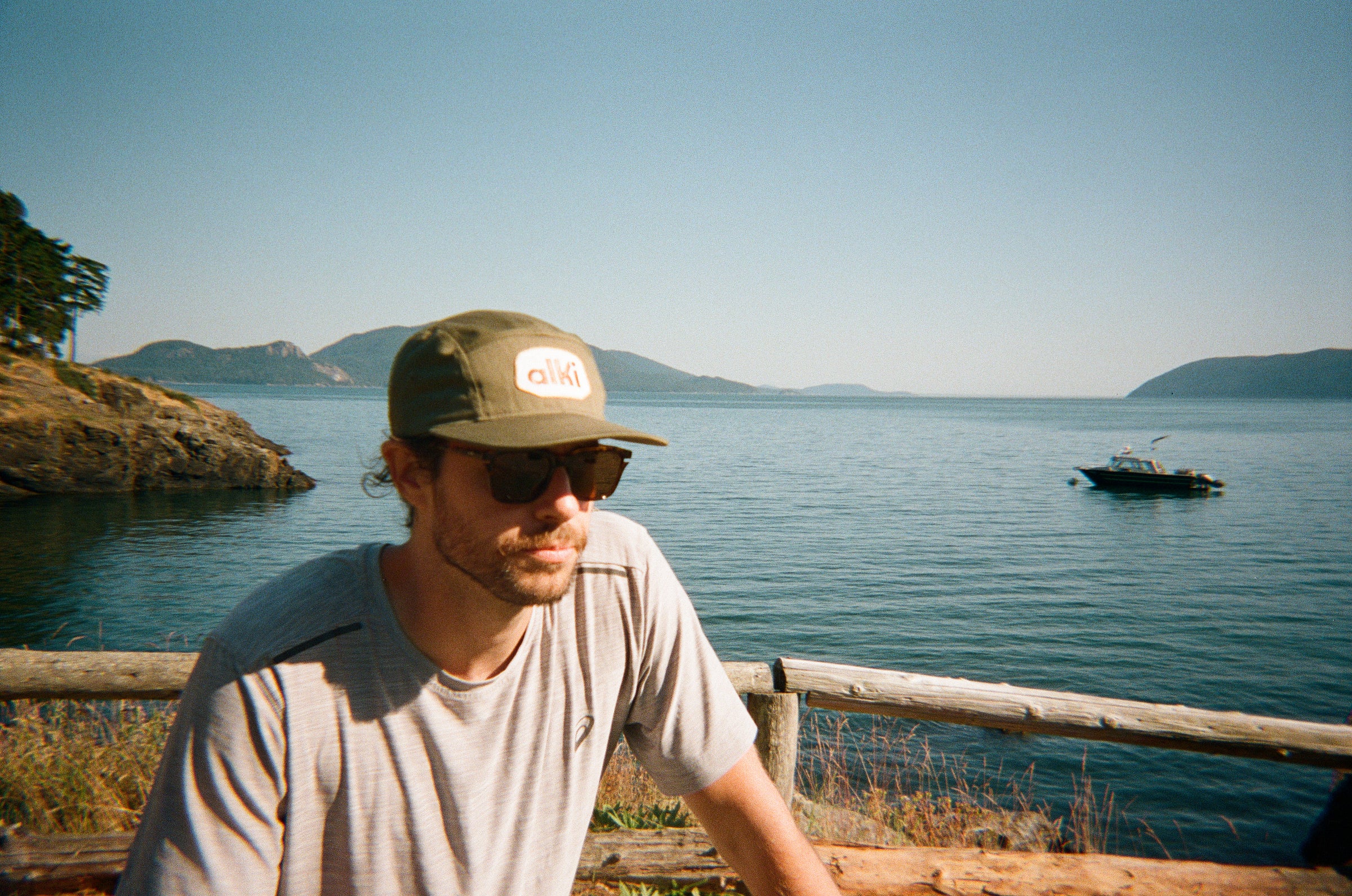 posing with my Alki Supply hat at Doe Bay on Orcas Island