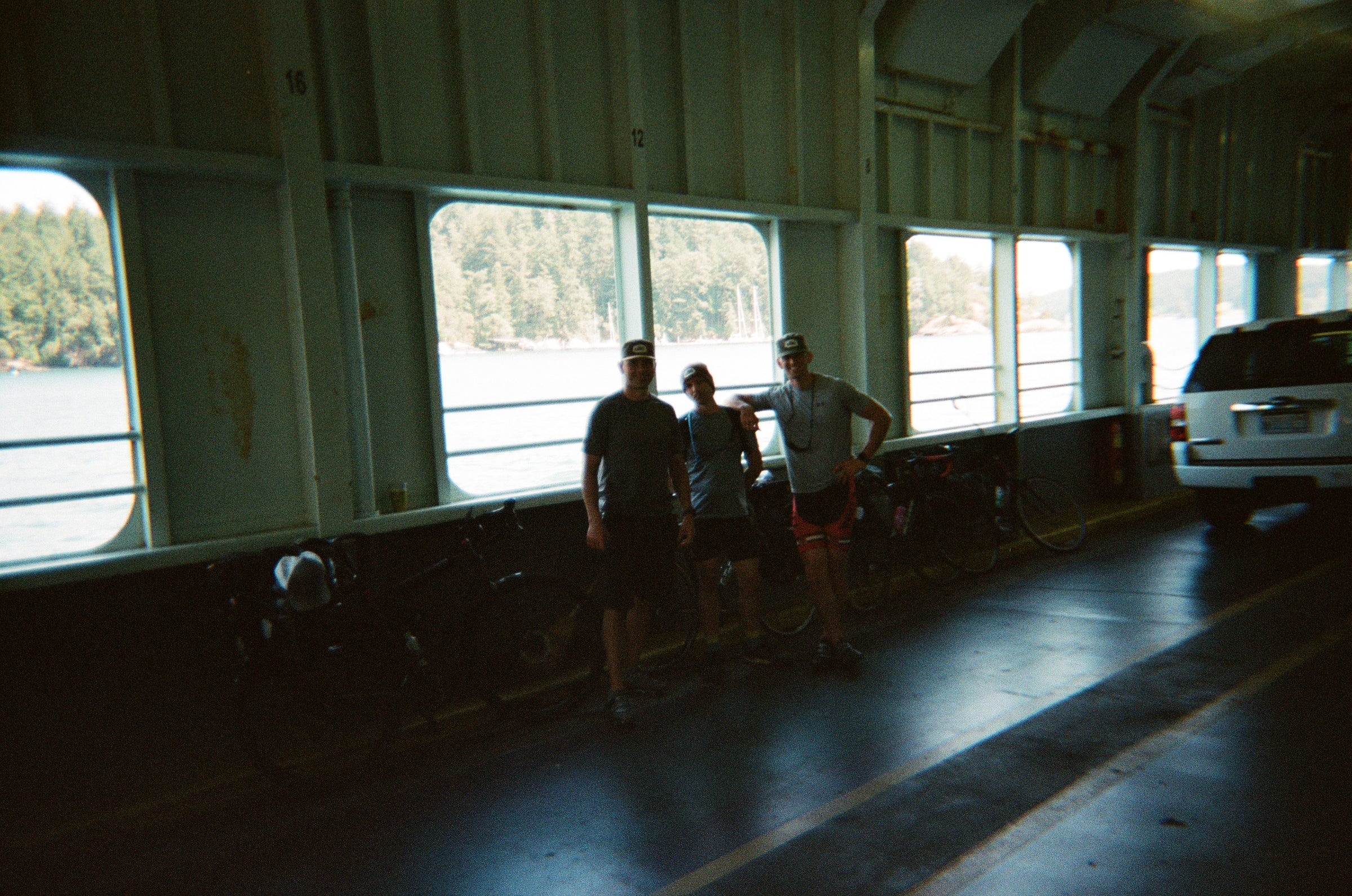 the guys on the car deck on the ferry to Lopez Island