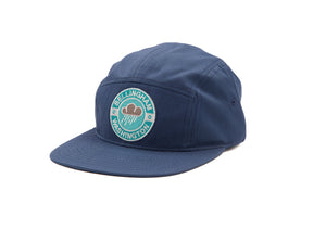 blue 5 panel hat with bellingham washington patch