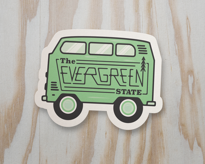 evergreen state sticker, van pnw sticker, washington sticker