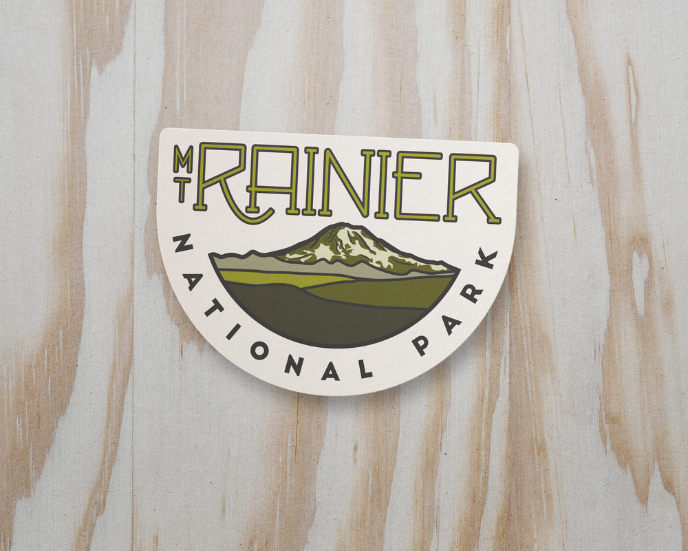 mount rainier national park sticker