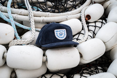 navy blue raincloud corduroy snapback Seattle hat